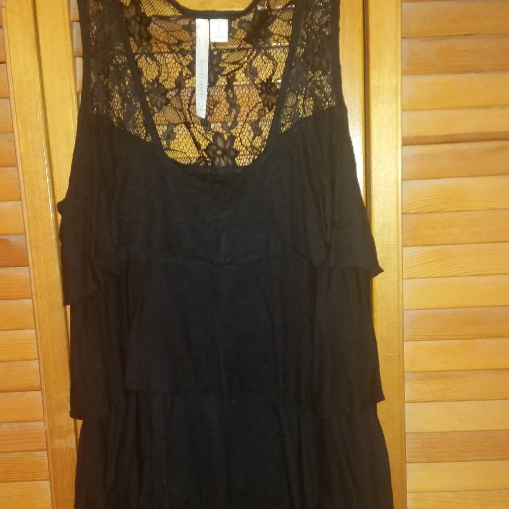 Women's Lauren Conrad Black Lace Blouse size Small